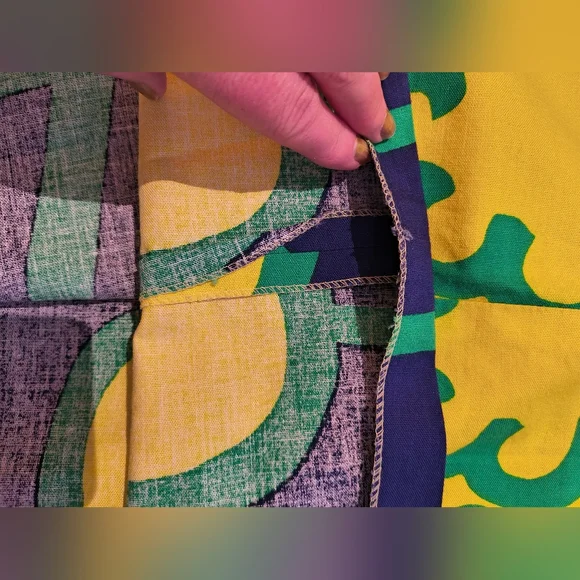 Vintage 1970s Merry Finn Floral Maxi Dress in Blue, Green, and Yellow - Picture 6 of 9